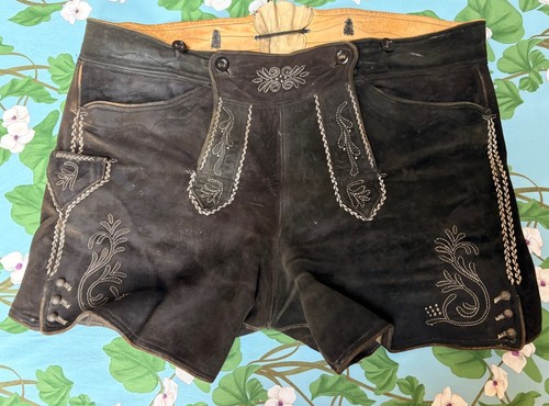 Schwarze hirschlederhose xxl - schwarze,