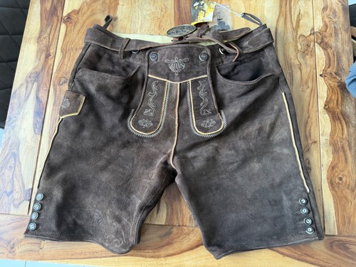 Kurze wildbock lederhose - lederhose, braun