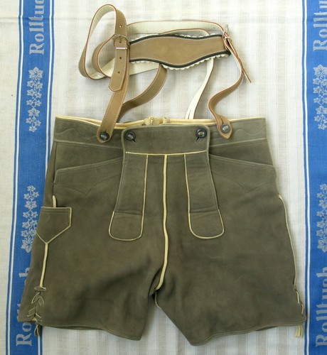 Graue lederhose hirschleder - lederhose,