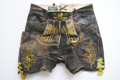 Lederhose kurz handarbeit - lederhose,