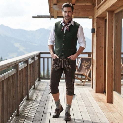 Lederhose hirschberg braun - lederhose,